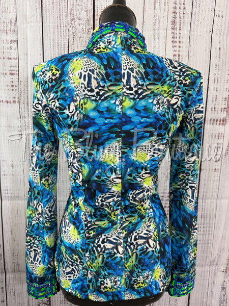 Turquoise, Blue & Lime Exotic Day Shirt Set (Sizes Small-3XL)