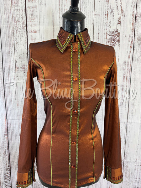 Rust & Olive Green Simple Day Shirt Set (Small)