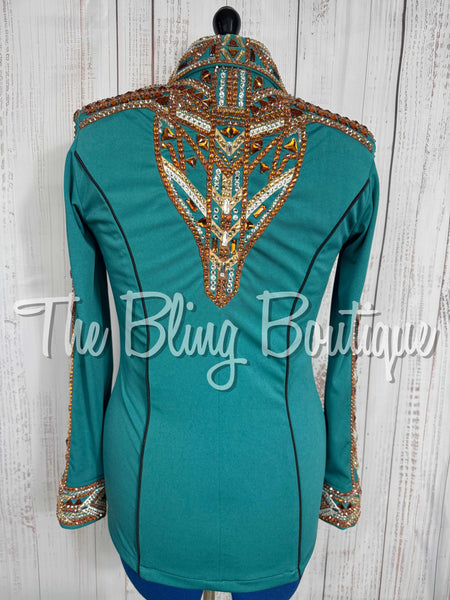 RE-ORDER Teal, Copper, Tan & Black Day Shirt Set (Choose Your Size)