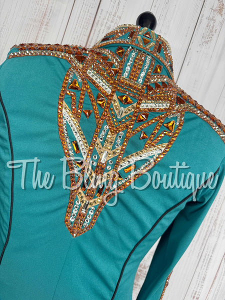 RE-ORDER Teal, Copper, Tan & Black Day Shirt Set (Choose Your Size)