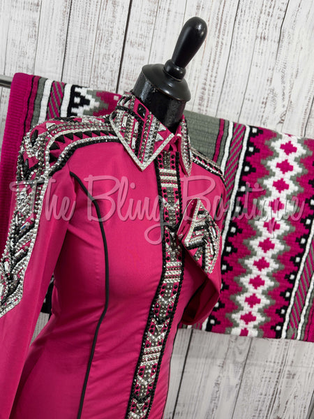 Pink, Grey & Gunmetal Day Shirt Set (S)