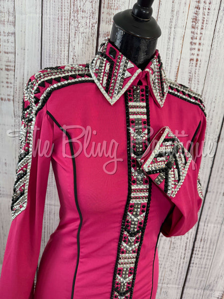 Pink, Grey & Gunmetal Day Shirt Set (S)
