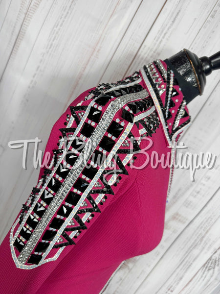 Fuchsia, Silver, Black & White Day Shirt Set (Small)