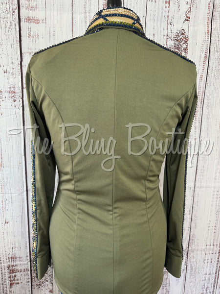 RE-ORDER Sage Green, Navy Blue & Gold Day Shirt Set (Choose Your Size)