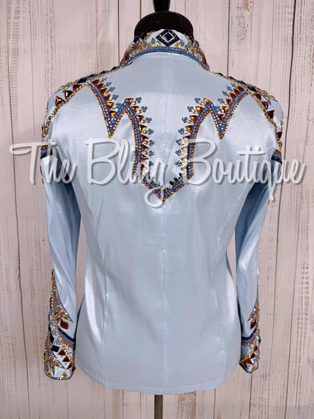 Ice Blue, Cornflower Blue, Copper & Tan Day Shirt Set (2XL)