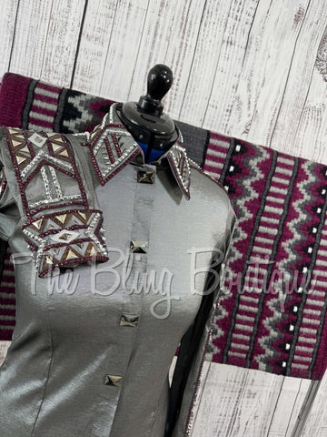 Plum, Jade & Gold Day Shirt Set (M)