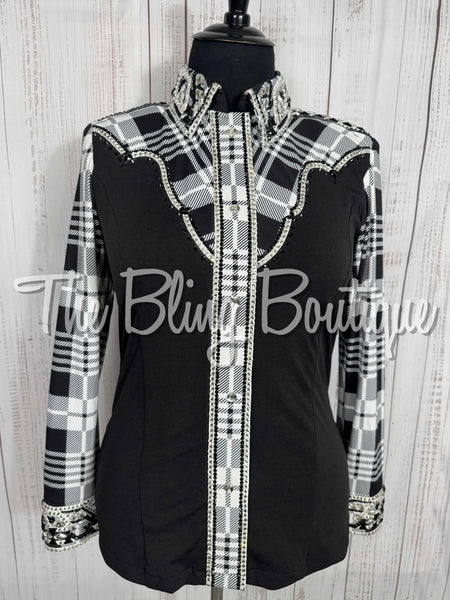 Black & White Plaid Day Shirt Set (XL)