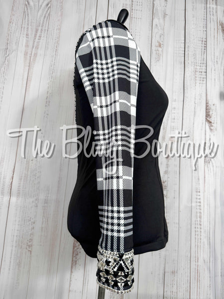 Black & White Plaid Day Shirt Set (XL)