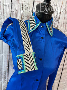 Royal Blue, Turquoise & Mint Day Shirt Set (M)