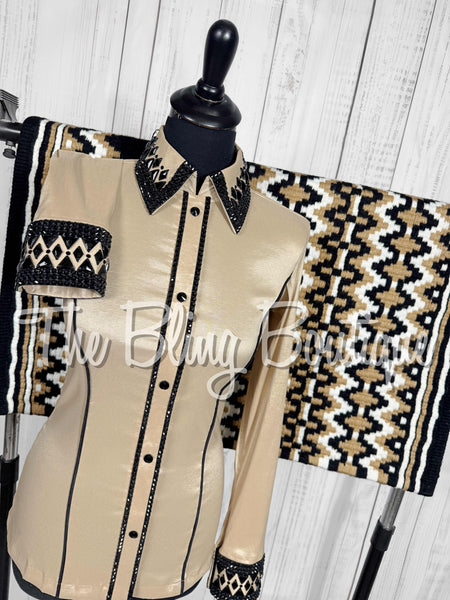 Tan & Black Day Shirt Set (Small)