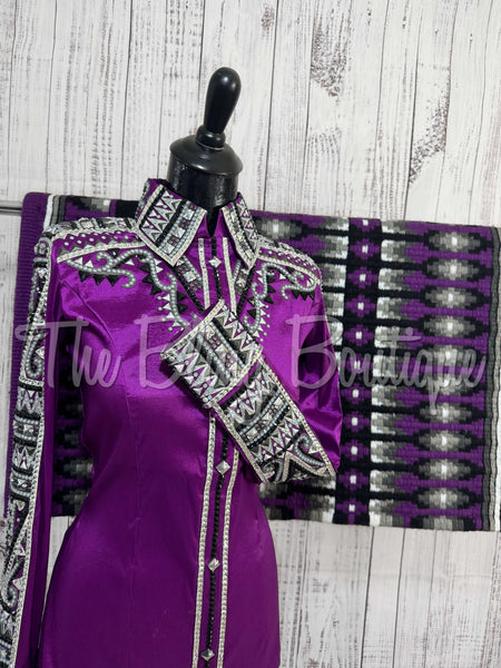 Grape, Black & Grey Day Shirt Set (Medium)