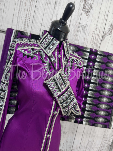 Grape, Black & Grey Day Shirt Set (Medium)