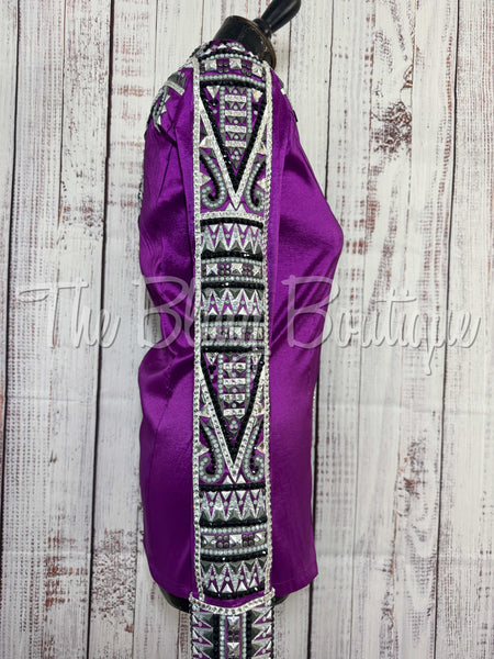 Grape, Black & Grey Day Shirt Set (Medium)