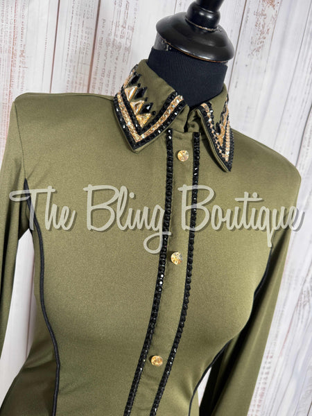 Light Olive, Black & Tan Day Shirt Set (Small)