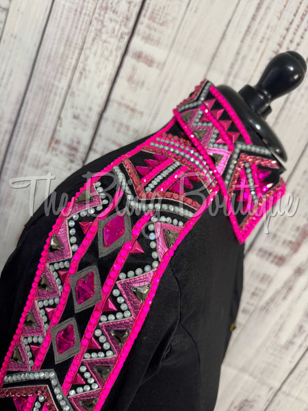 RE-ORDER Black, Hot Pink & Grey Day Shirt Set (Choose Your Size)