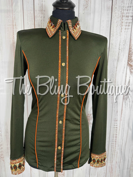 Dark Olive Green, Rust & Tan Day Shirt Set (Small)