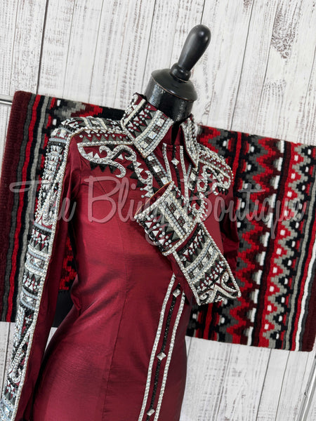 RE-ORDER Burgundy, Charcoal & Black Day Shirt Set (Choose Your Size)