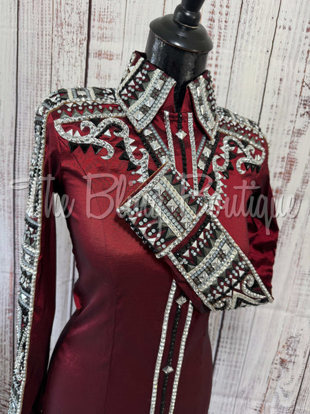 RE-ORDER Burgundy, Charcoal & Black Day Shirt Set (Choose Your Size)