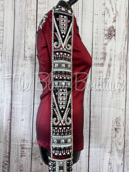 RE-ORDER Burgundy, Black & Grey Day Shirt Set (Choose Your Size)