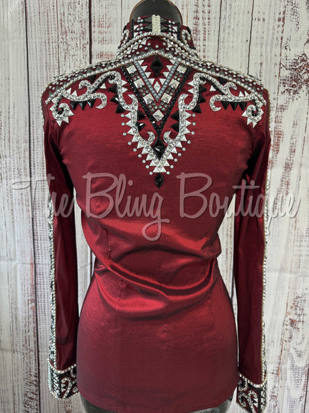 RE-ORDER Burgundy, Black & Grey Day Shirt Set (Choose Your Size)
