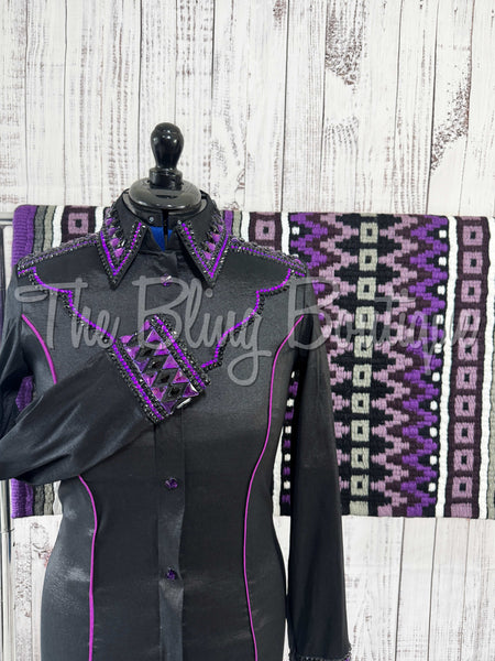 Black & Purple Day Shirt Set (M)