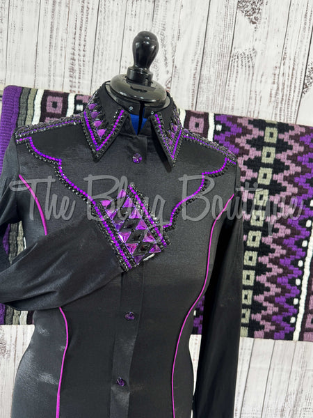 Black & Purple Day Shirt Set (M)