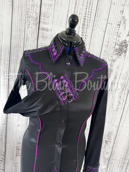 Black & Purple Day Shirt Set (M)