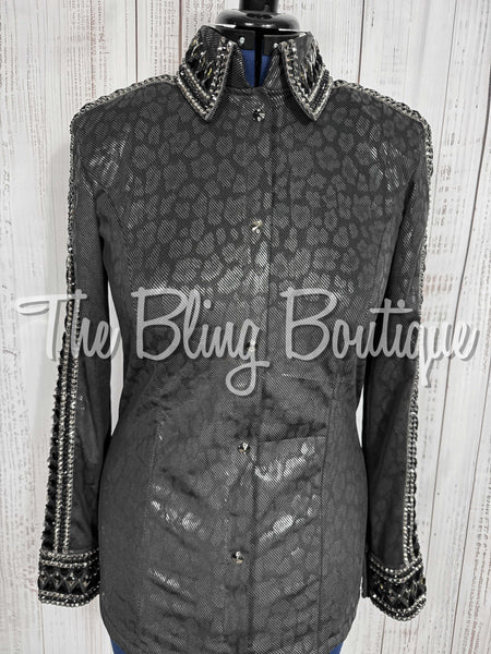 RE-ORDER Black On Black Leopard Day Shirt Set (Choose Your Size)