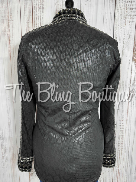 RE-ORDER Black On Black Leopard Day Shirt Set (Choose Your Size)