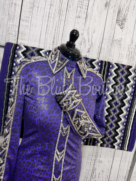 RE-ORDER Purple & Black Leopard Day Shirt Set (Choose Your Size)