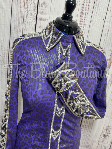 RE-ORDER Purple & Black Leopard Day Shirt Set (Choose Your Size)