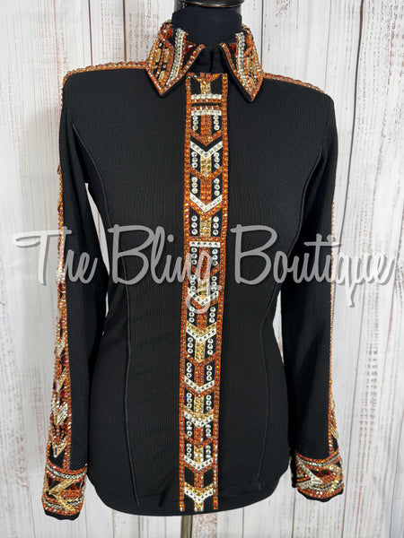 Black, Tan, Copper & White Day Shirt Set (Small)