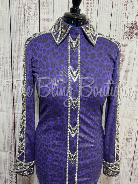 RE-ORDER Purple & Black Leopard Day Shirt Set (Choose Your Size)