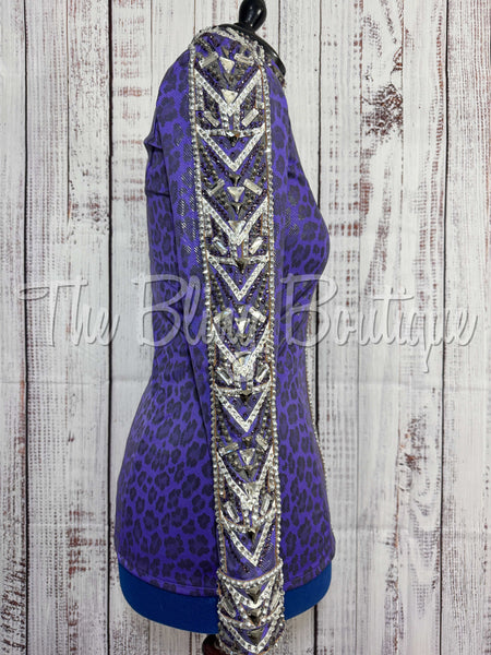 RE-ORDER Purple & Black Leopard Day Shirt Set (Choose Your Size)