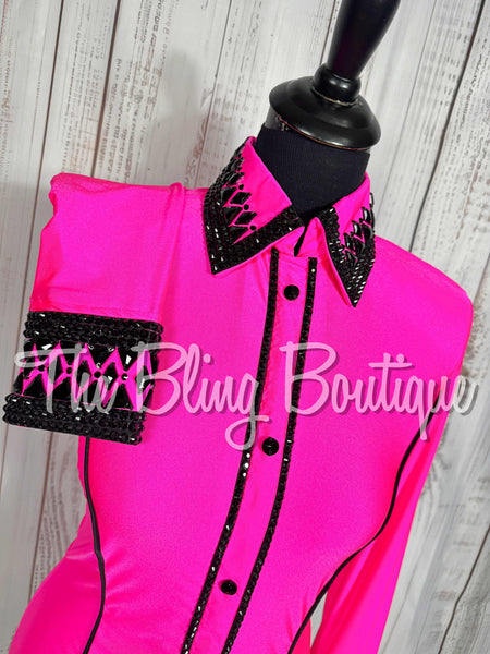 Neon Pink & Black Day Shirt Set (Small)