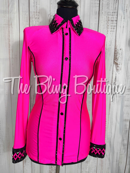 Neon Pink & Black Day Shirt Set (Small)
