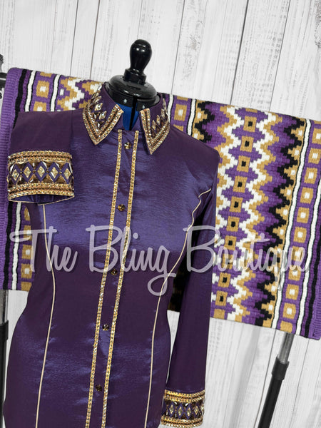 Purple & Tan Day Shirt Set (Large)