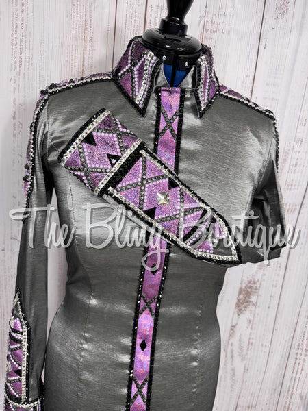 Grey & Berry Day Shirt Set (Medium)