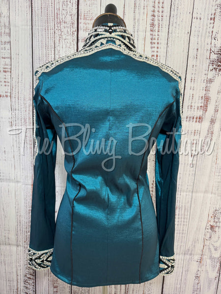 RE-ORDER Ocean Teal, Black & Grey Day Shirt Set  (Choose Your Size)