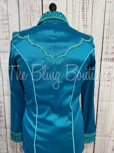 Dark Turquoise, Turquoise & Black Day Shirt Set (Large)
