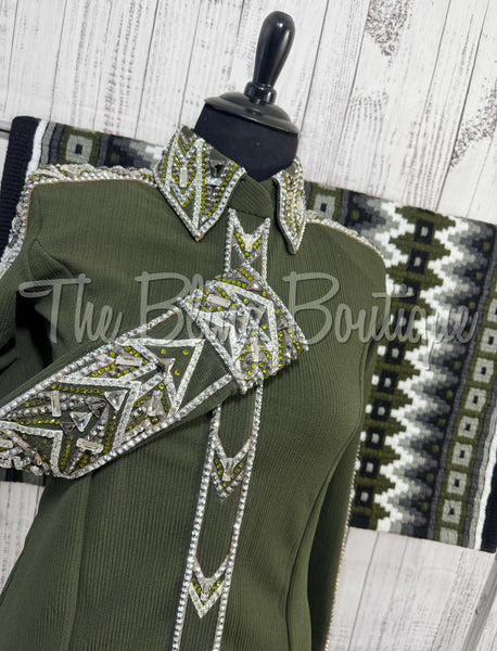 RE-ORDER Olive Green, Charcoal & White Day Shirt Set (Choose Your Size)