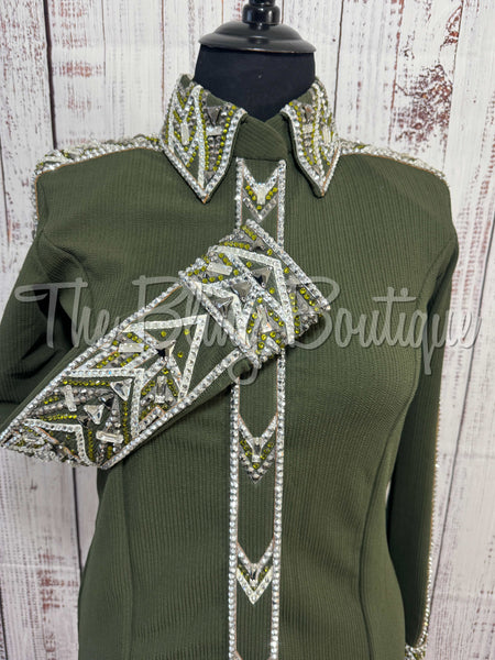 RE-ORDER Olive Green, Charcoal & White Day Shirt Set (Choose Your Size)