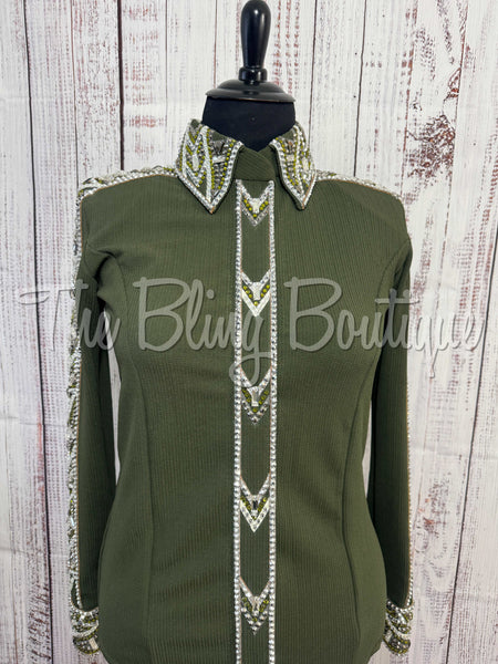 RE-ORDER Olive Green, Charcoal & White Day Shirt Set (Choose Your Size)
