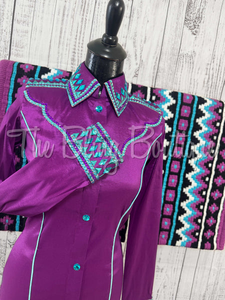 Grape & Turquoise Day Shirt Set (Small)