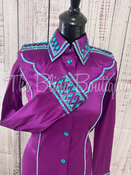 Grape & Turquoise Day Shirt Set (Small)
