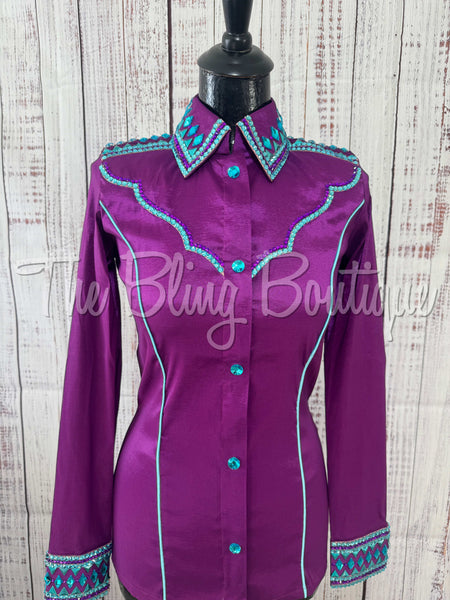 Grape & Turquoise Day Shirt Set (Small)