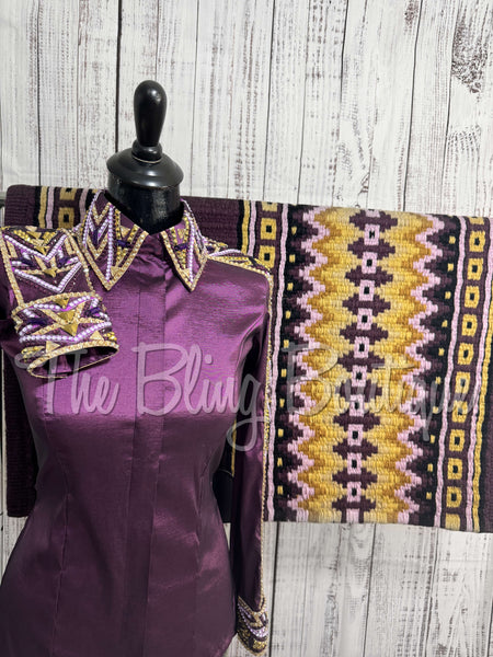 Plum, Lilac & Tan Day Shirt Set (XS/S)