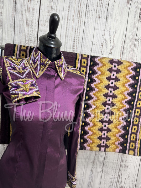 Plum, Lilac & Tan Day Shirt Set (XS/S)
