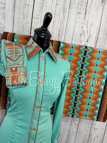 Mint & Rust Day Shirt Set (S)
