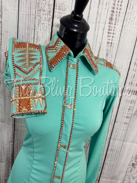 Mint & Rust Day Shirt Set (S)